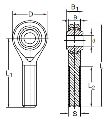 Подшипник Шарнирные головки с внешней резьбой Шарнирная головка POS 16 L по выгодным ценам Николаев